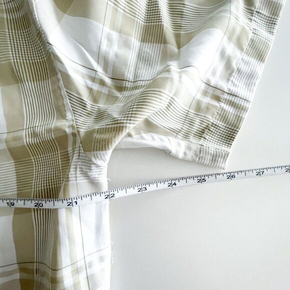 Quiksilver Men's Button Down Camp Shirt Casual Short Sleeve Green Plaid Medium - Picture 6 of 9